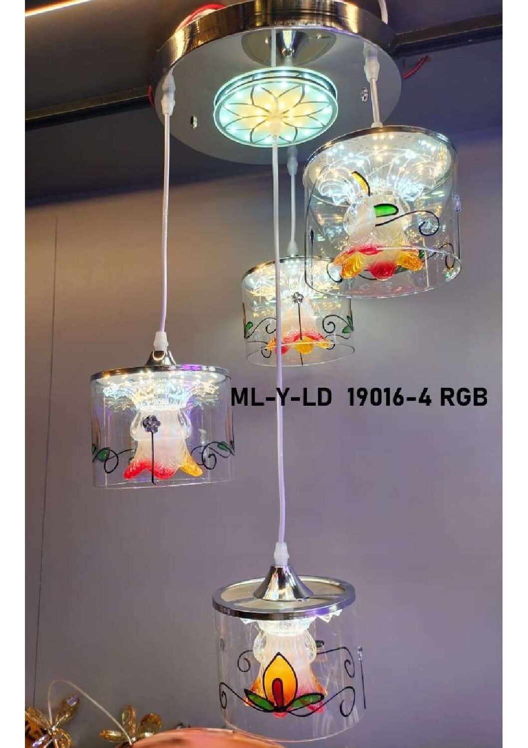 Glass hanging light
